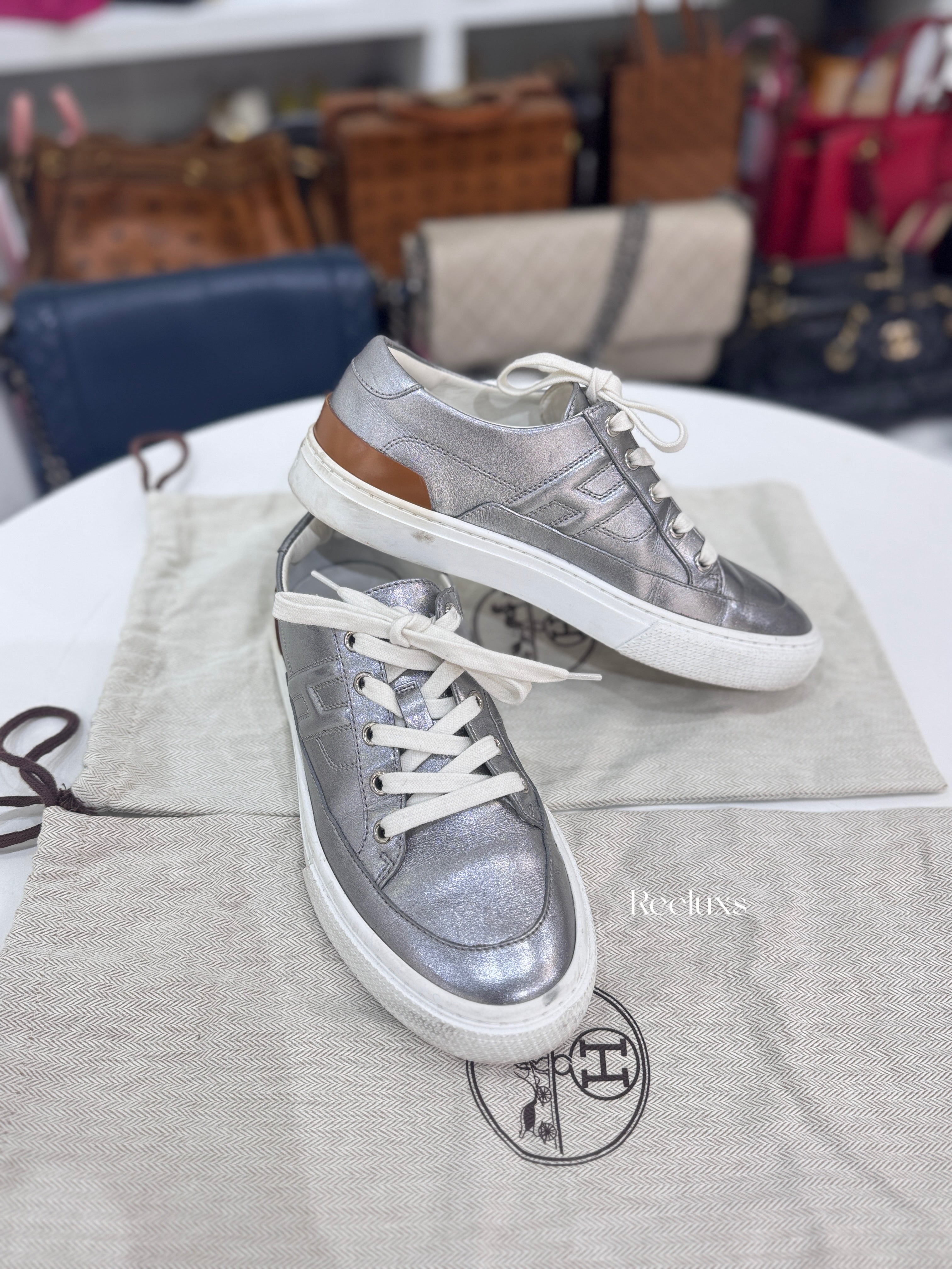 Hermès Deep Sneaker Metallic Nappa Leather