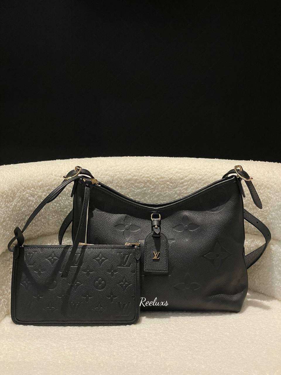 FULL SET LOUIS VUITTON LV NFC Carryall PM Bag In Monogram Empreinte Leather With Zipped Pouch Hand Bag