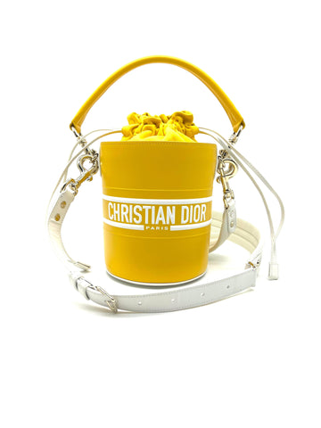 Dior - Small Vibe Bucket Bag Yellow Smooth Calfskin - Women - Reeluxs 