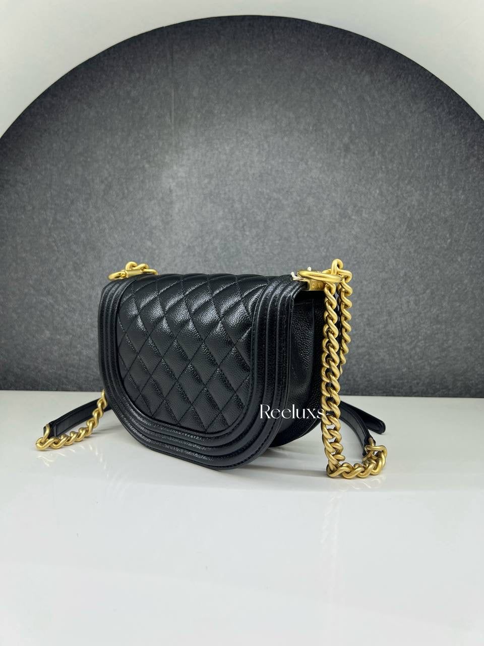 CHANEL Boy Halfmoon Shoulder Bag