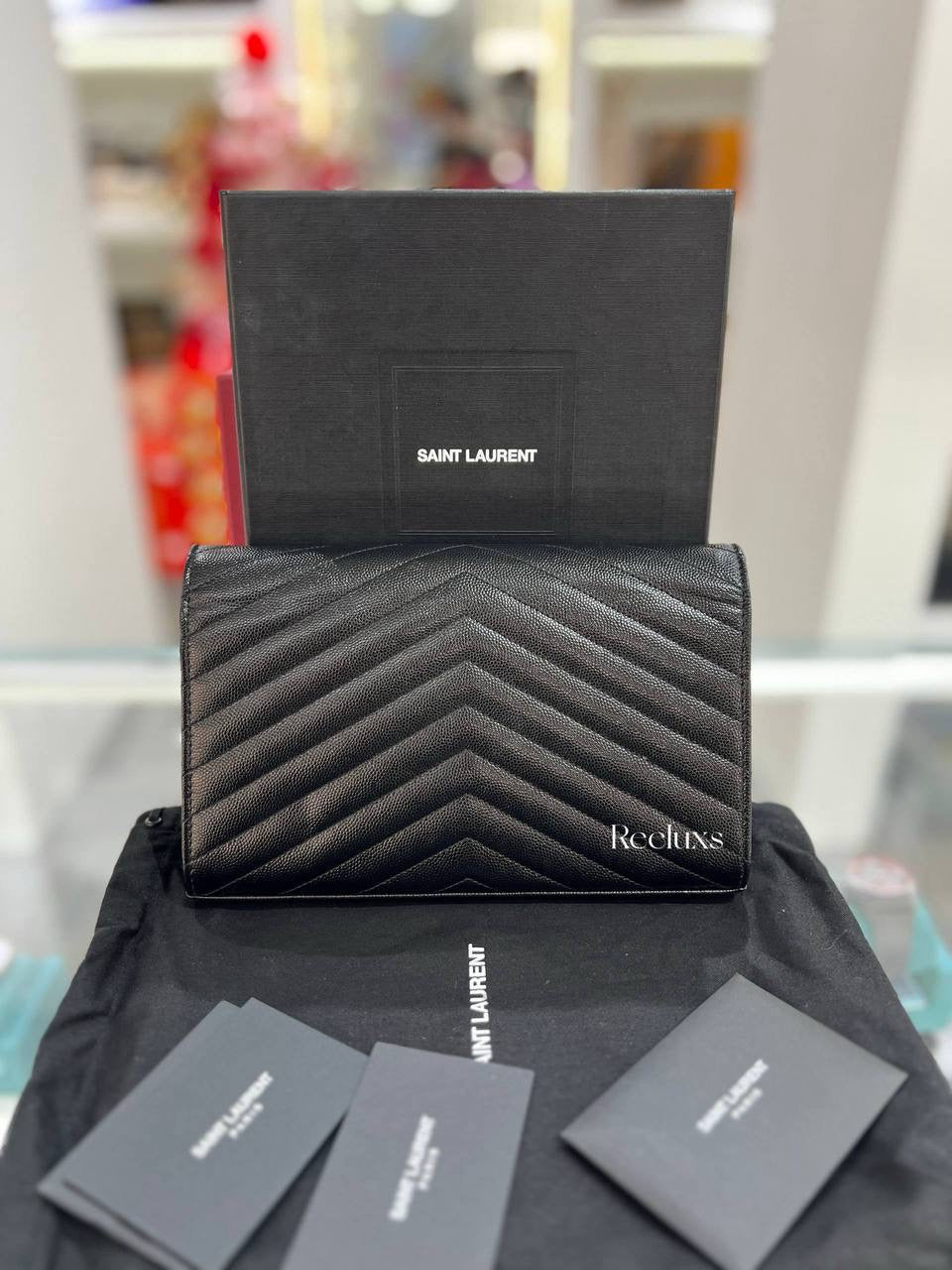 Saint Laurent Cassandre Envelope Chain Wallet