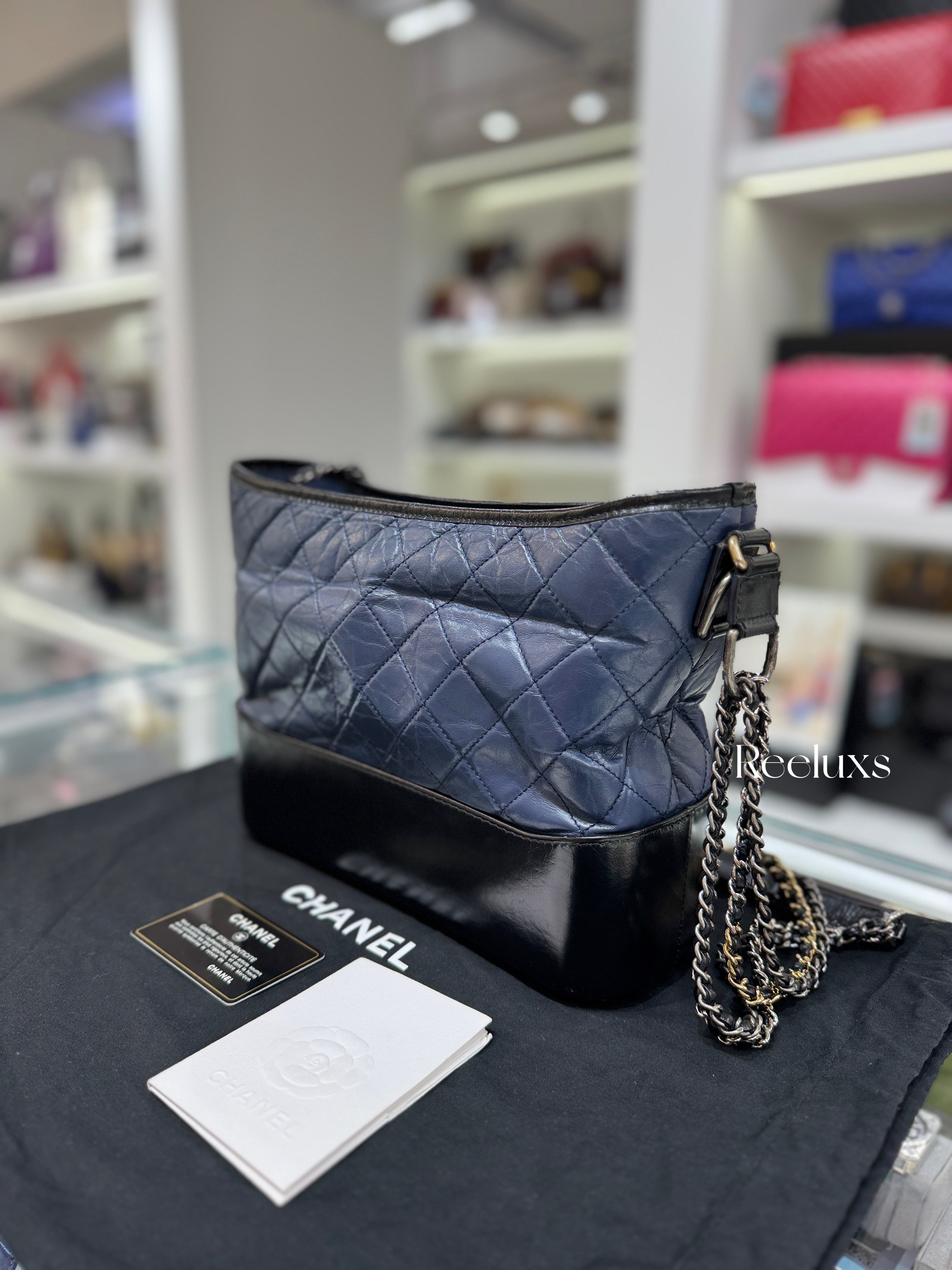 CHANEL Gabrielle Hobo Bag Navy Blue