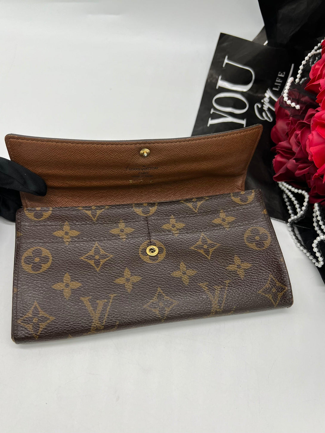 LOUIS VUITTON Purse Long Wallet Monogram Brown - Reeluxs 