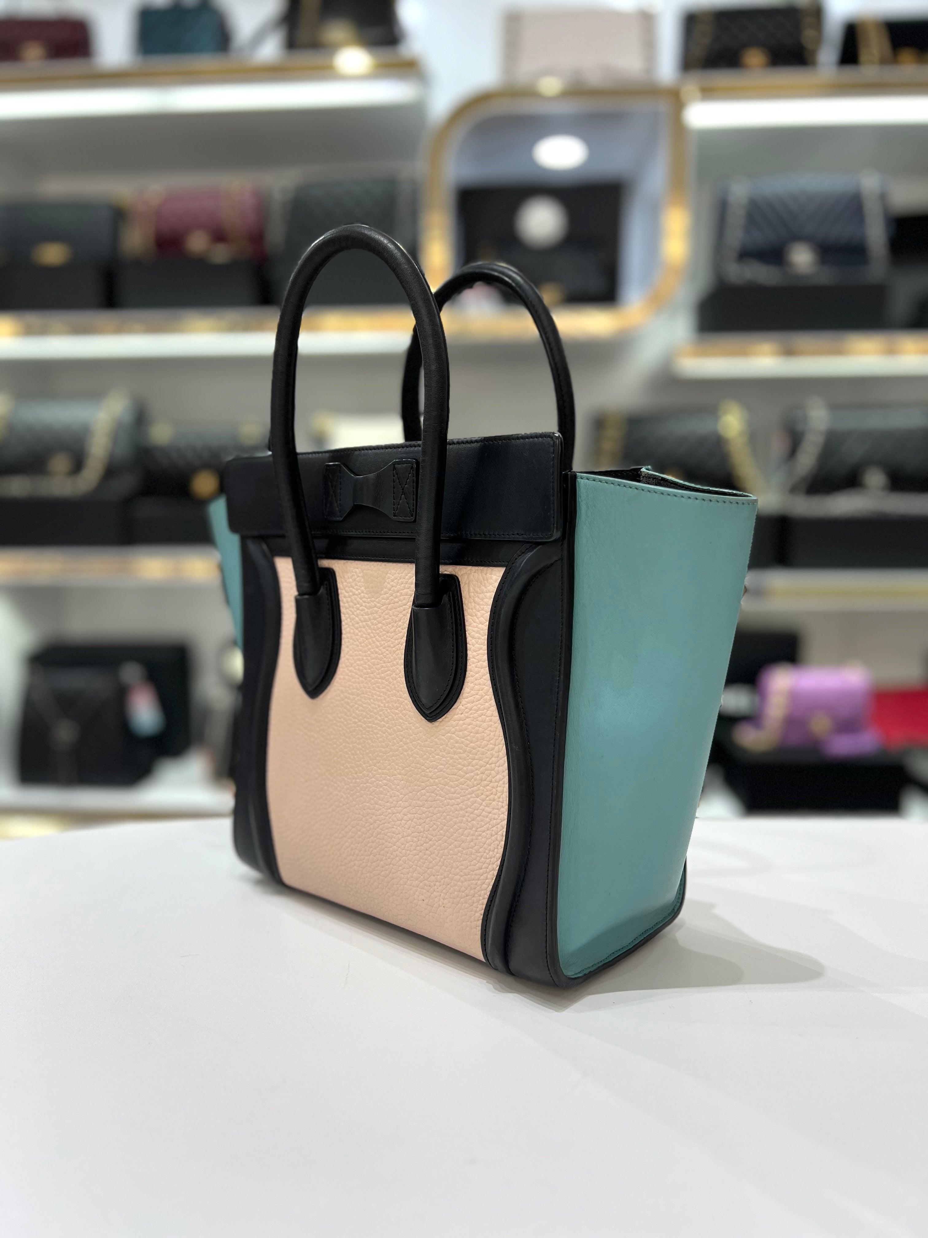 CELINE Drummed Micro Tri-Color Hand Bag For Women - Reeluxs 