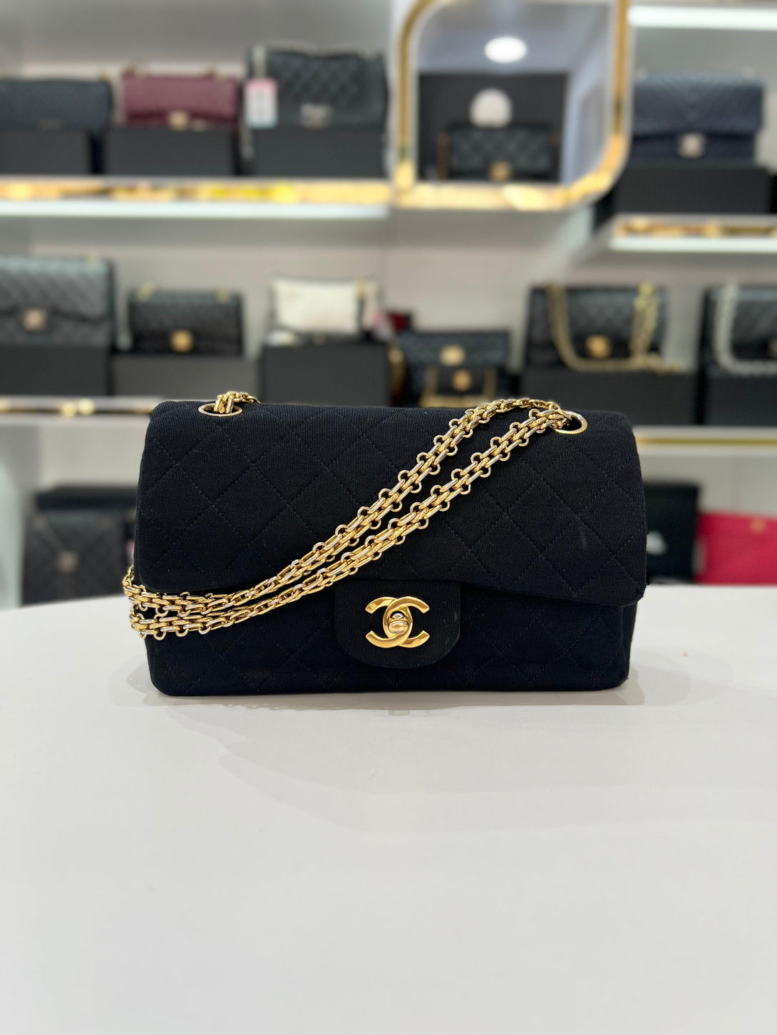 CHANEL Classic Double Flap Medium Shoulder Bag Black - Reeluxs 