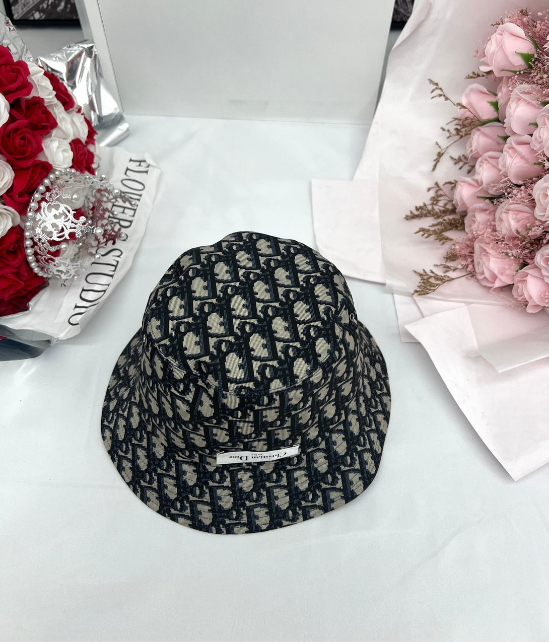 Dior Monorgram Reversible Oblique Bucket Hat Cap One Size - Reeluxs 