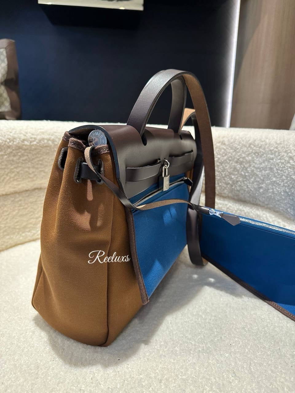 HERMES Herbag Brown With Pouch Handbag / Shoulder Bag - 2 Way