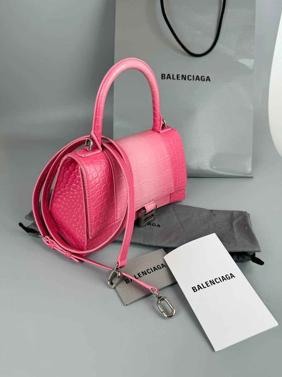 BALENCIAGA Hourglass Bag Pink