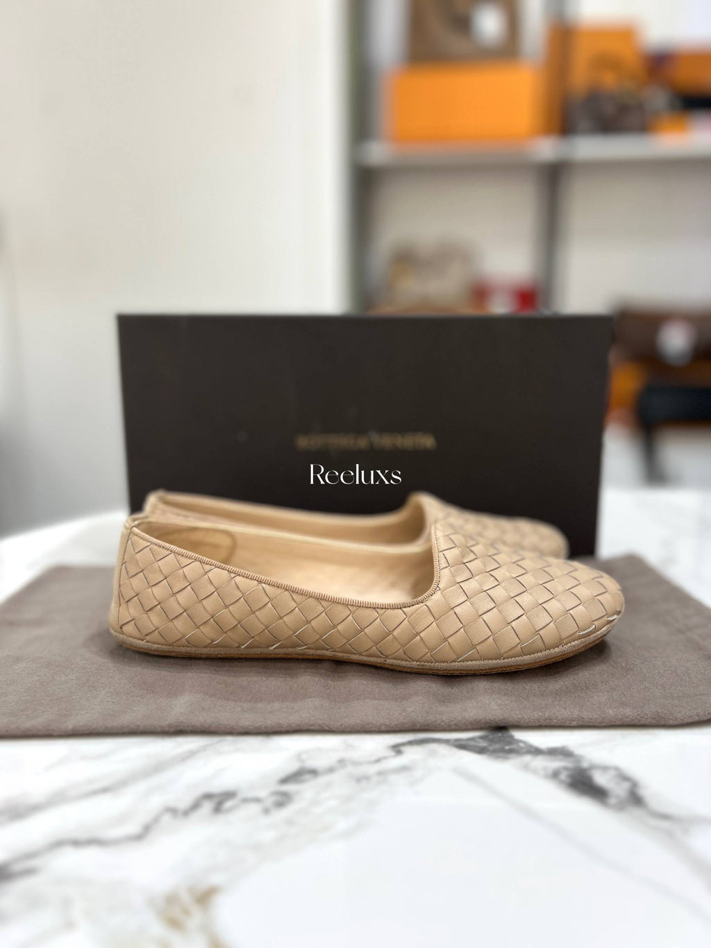BOTTEGA Veneta Intrecciato Leather Ballet Flats or Slipper