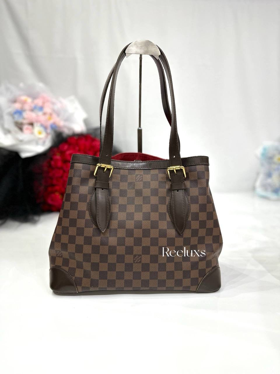 LOUIS VUITTON LV Damier Ebene Canvas Hampstead MM Shoulder Bag