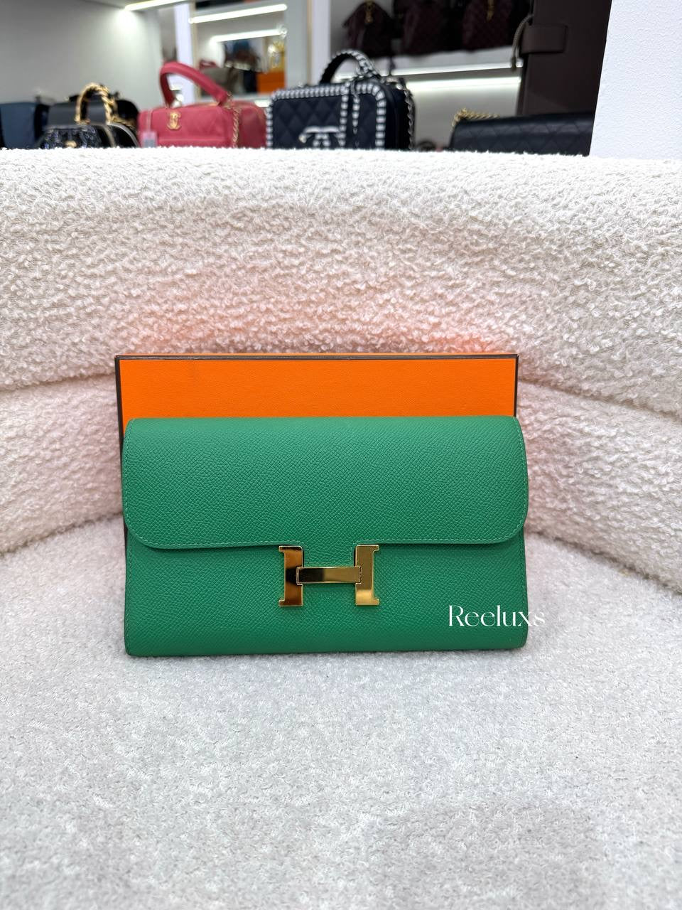 Hermès Constance Wallet To Go Vert Vertigo Epsom Gold Hardware