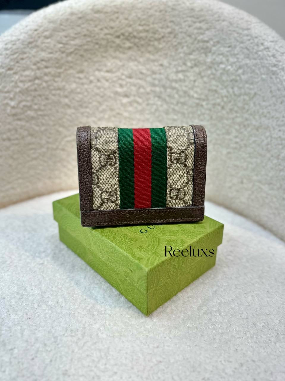FullSet GUCCI Ophidia GG Supreme Bi-fold Wallet