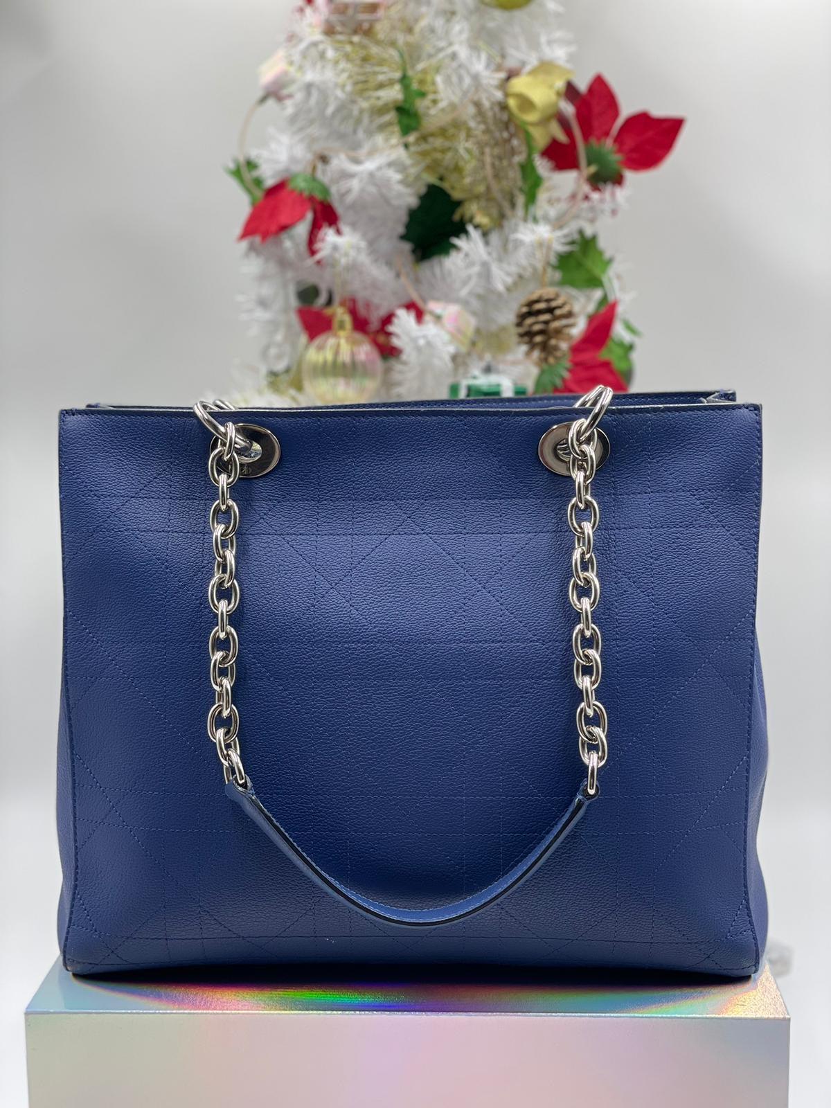 CHRISTIAN DIOR Blue Ultradior Calfskin Leather Bag - Reeluxs 