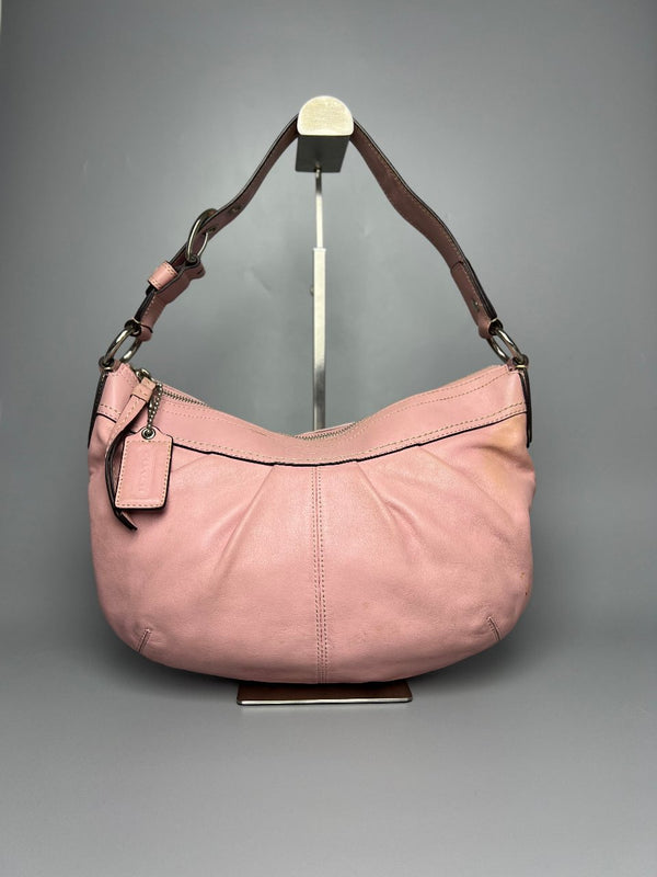 COACH Pink Leather Hobo Shoulder Bag