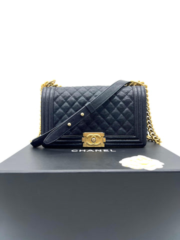 CHANEL Leboy Medium Chevron Calf Leather - Reeluxs 