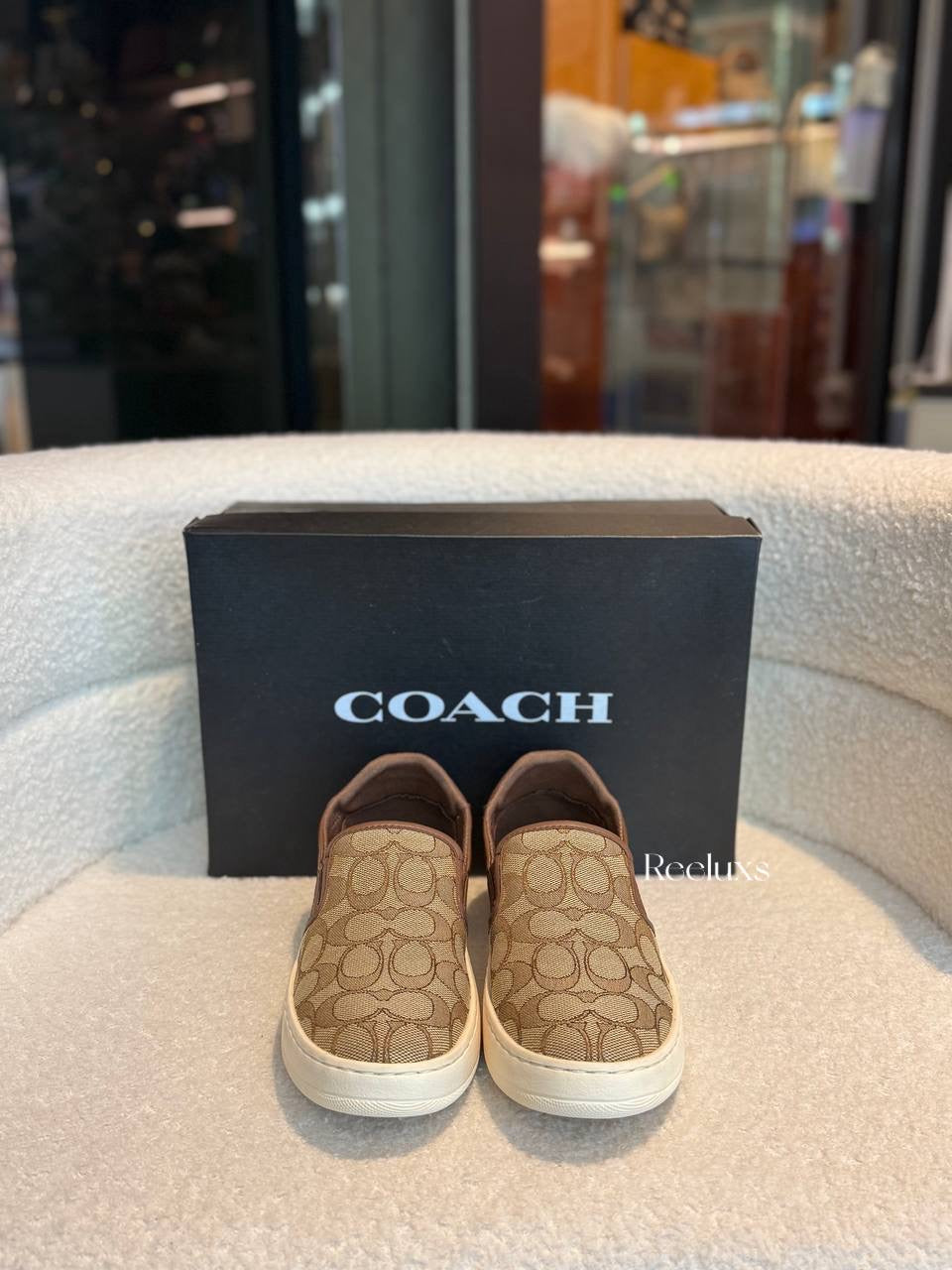 Coach Mott Driver Khaki Signature Loafers