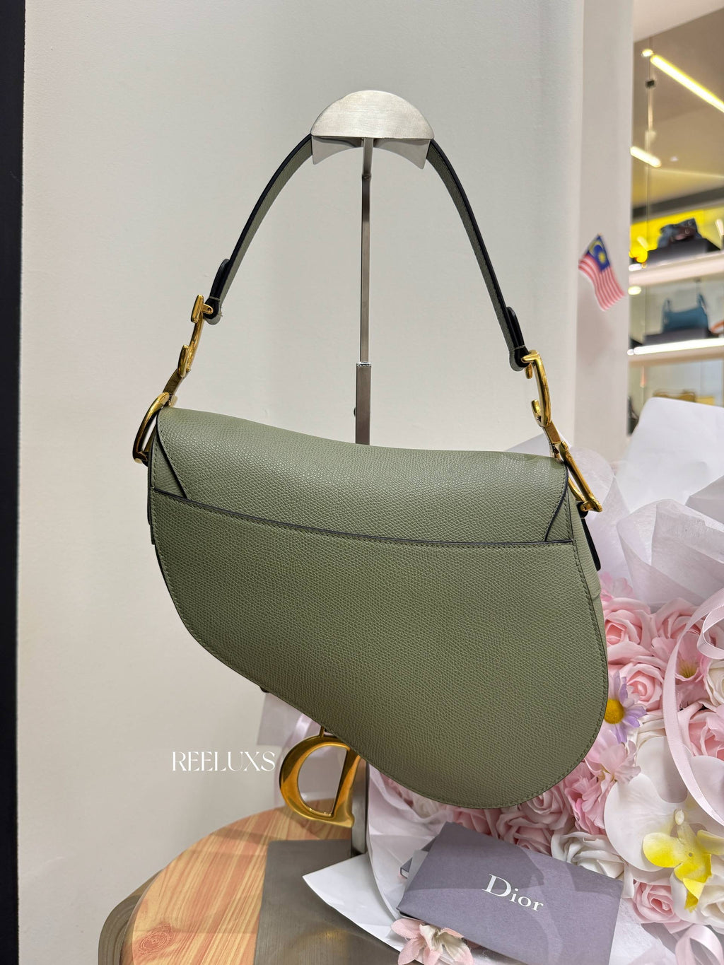 CHRISTIAN DIOR  Sage Green Grained Calfskin