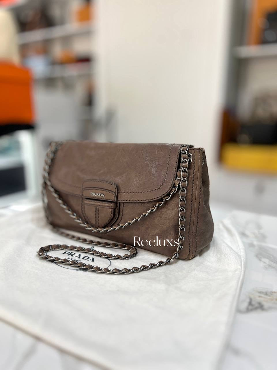 Prada Glace Calf Leather Shoulder Bag