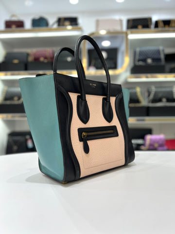 CELINE Drummed Micro Tri-Color Hand Bag For Women - Reeluxs 