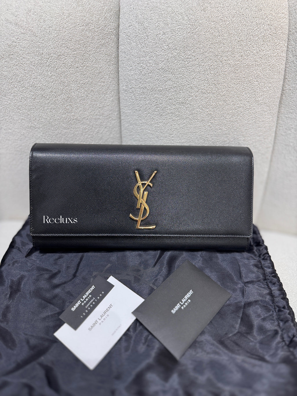 YVES SAINT LAURENT YSL Kate Black Clutch Bag