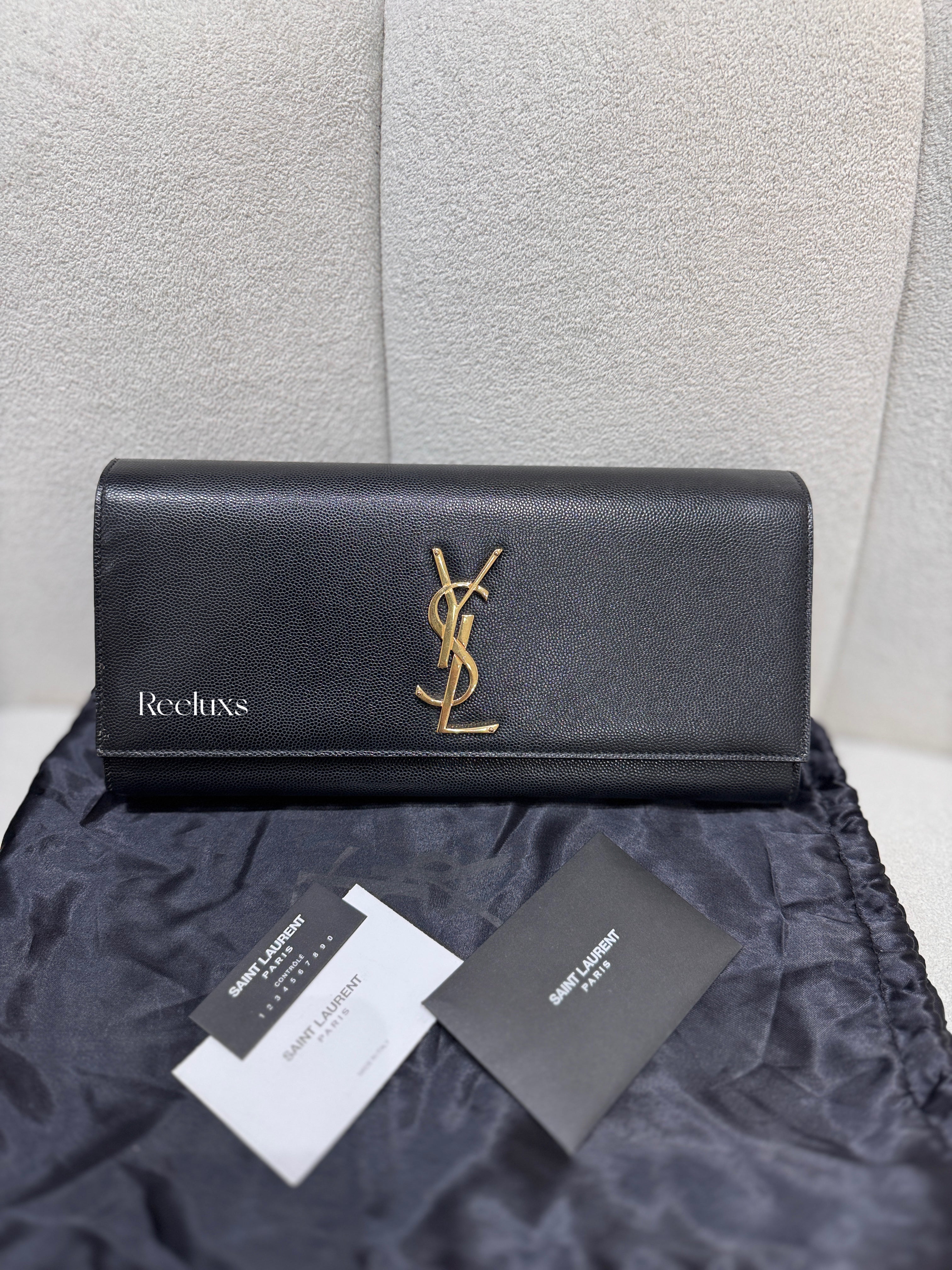 YVES SAINT LAURENT YSL Kate Black Clutch Bag