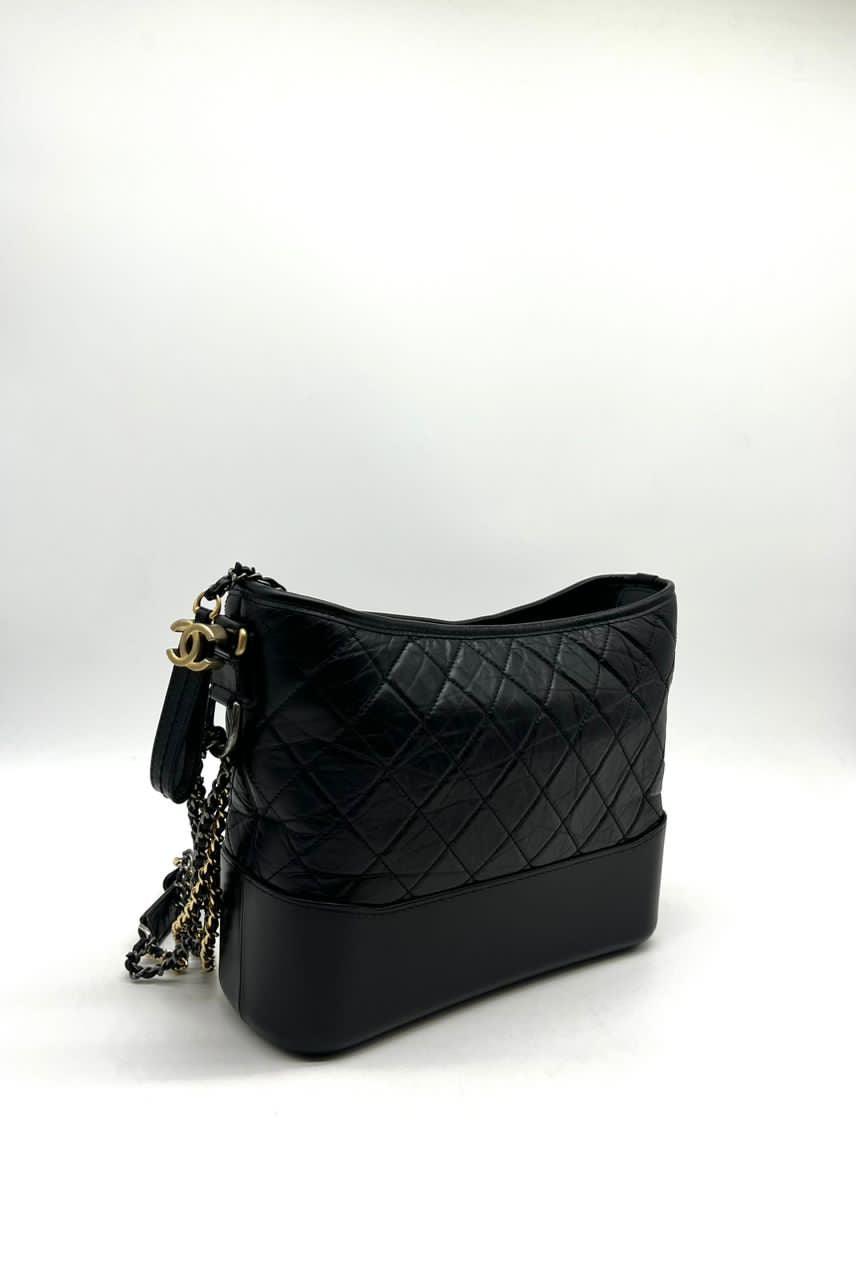 FAST DEAL CHANEL Calfskin Quilted Medium Gabrielle Hobo Black - Reeluxs 