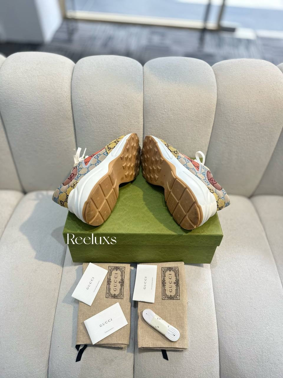 FullSet GUCCI Rhyton GG Multicolor Sneaker Men's Shoes Size 10