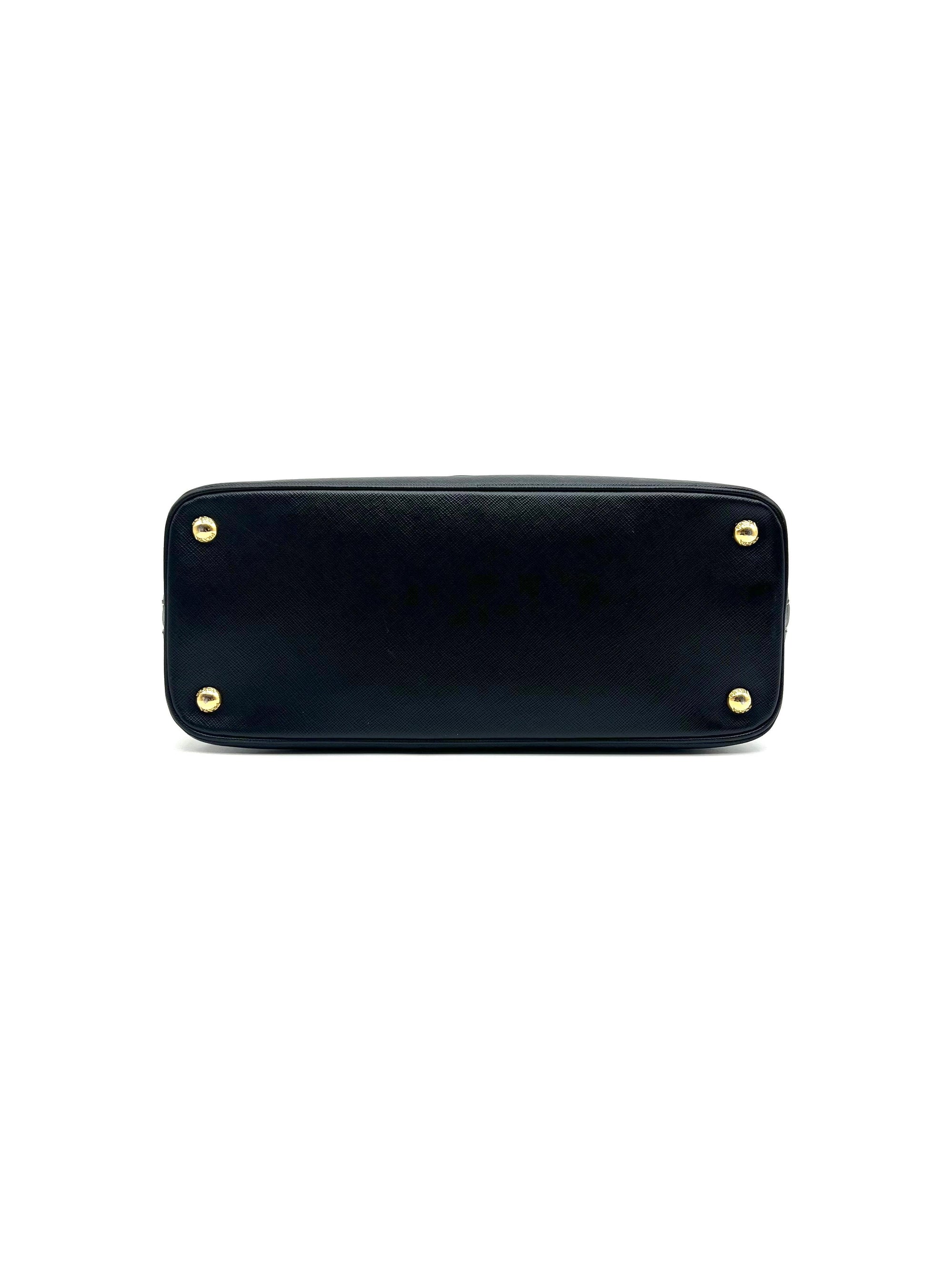 PRADA Lux Medium Promenade Saffiano Leather Shoulder&Hand Bag Nero BL0837 - Reeluxs 