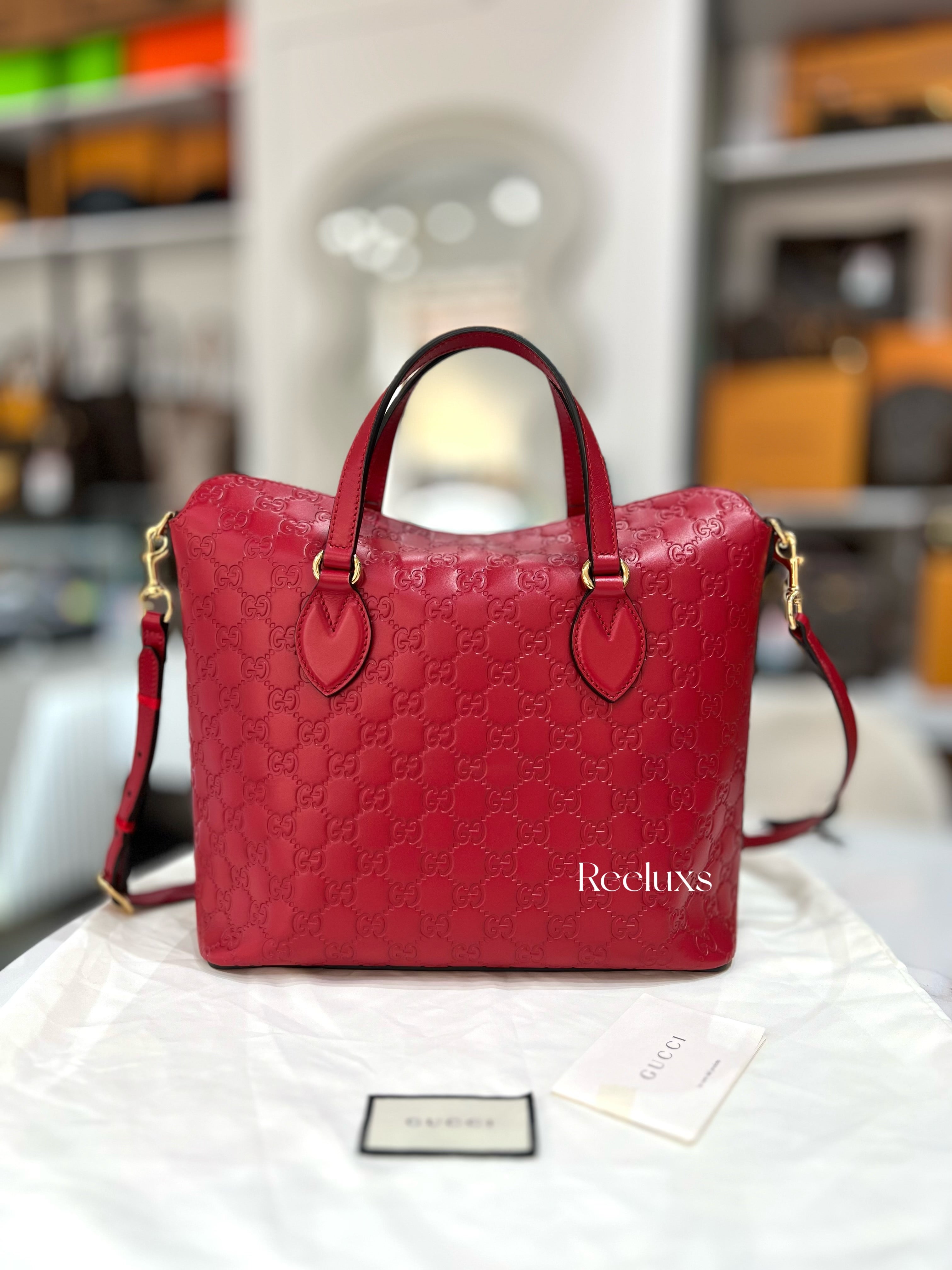 GUCCI Guccissima Leather Top Handle Tote Handbag
