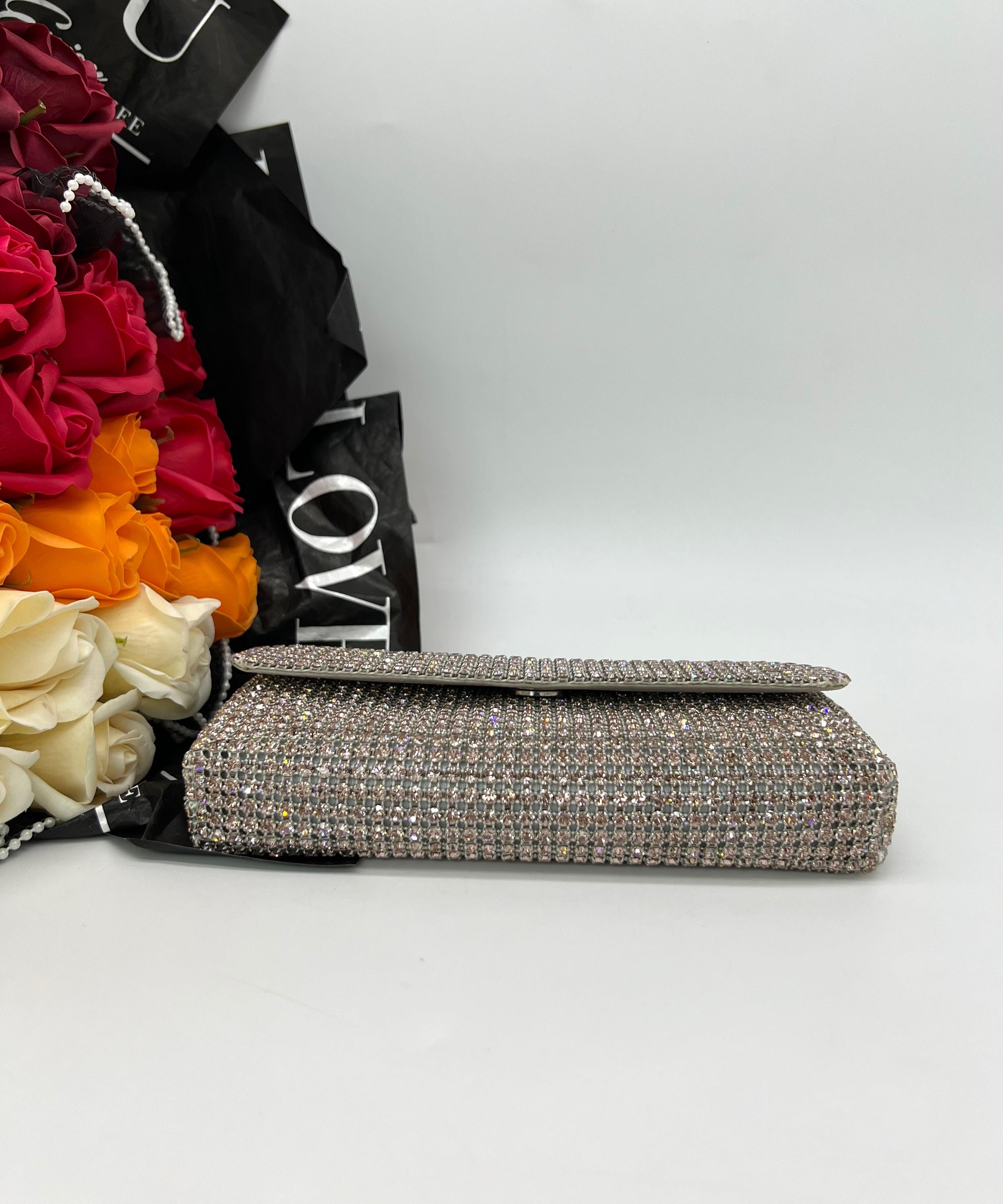 Oroton Icon Cinderella clutch with Swarozski crystal - Reeluxs 