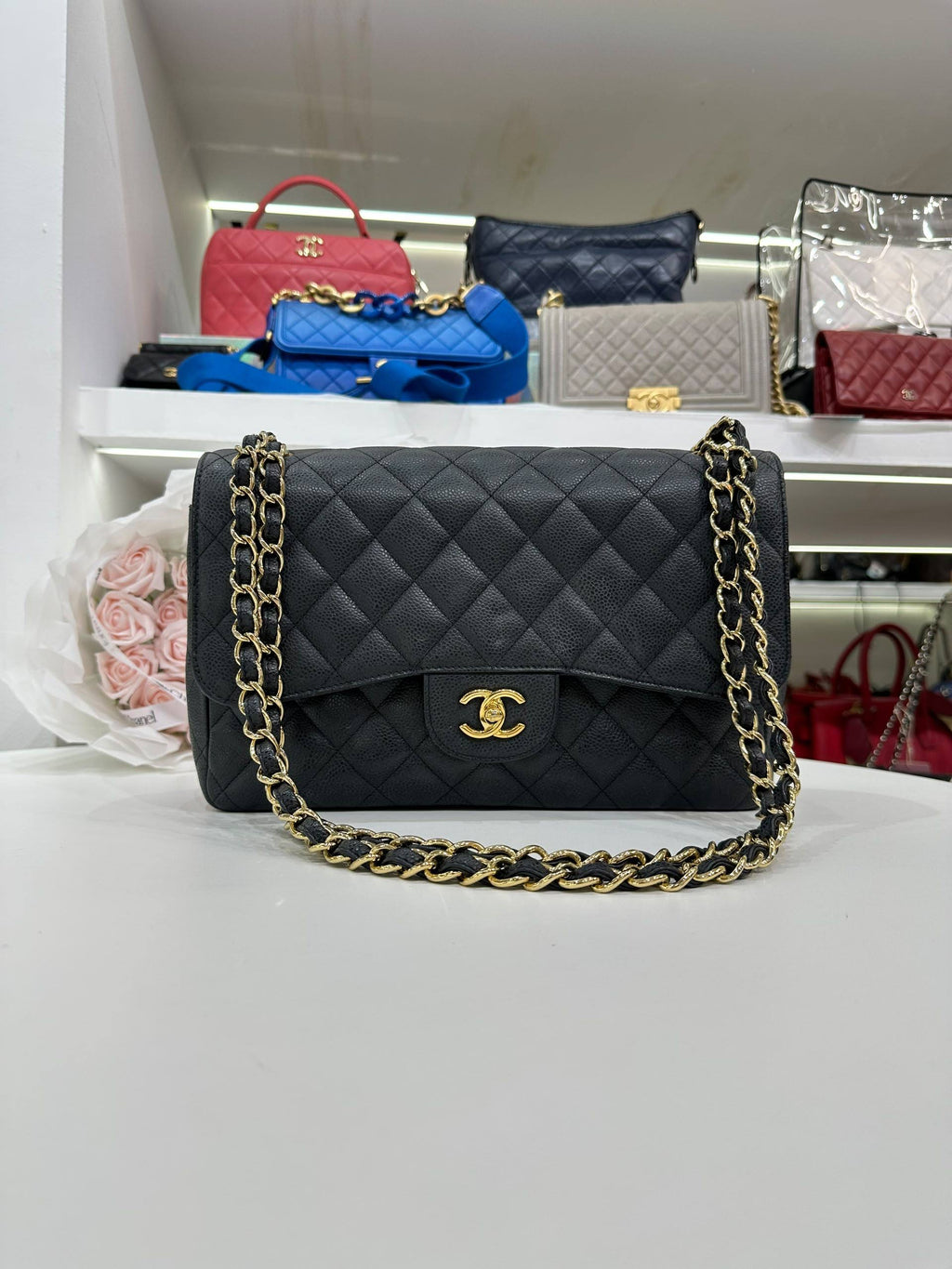 CHANEL Classic Flap Jumbo Black Caviar