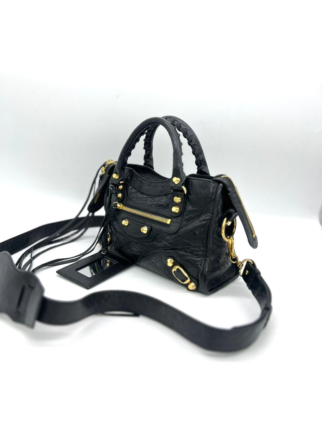 BALENCIAGA
Classic City Mini Leather 2-Way Handbag Black - Reeluxs 