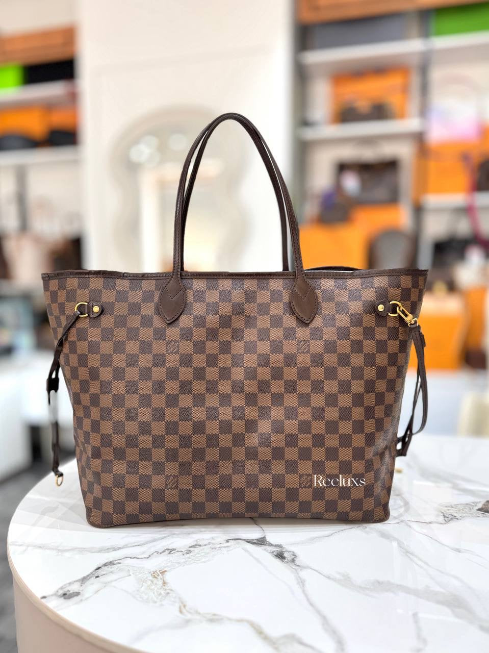 LOUIS VUITTON LV Neverfull GM Damier Ebene Canvas Tote Bag