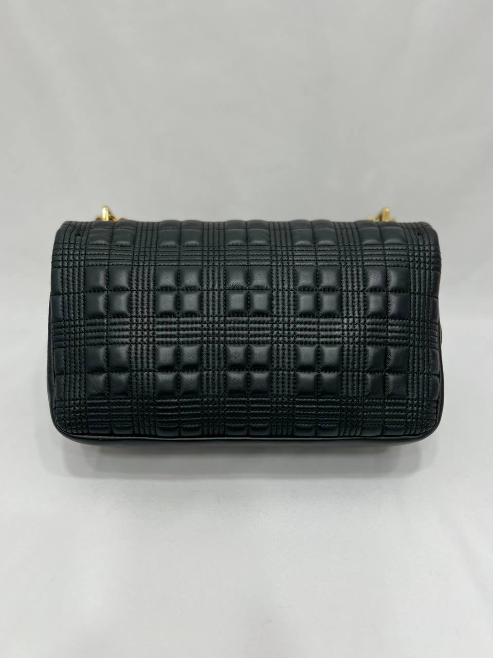 BURBERRY Black Quilted Leather Medium Lola Shoulder Bag
