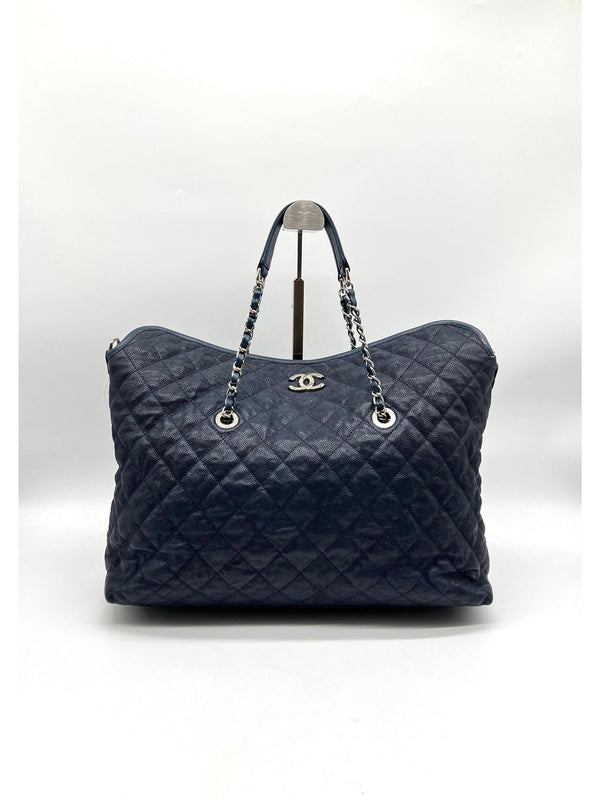 Chanel French Riviera Fold Tote Quilted Caviar Large - Reeluxs 