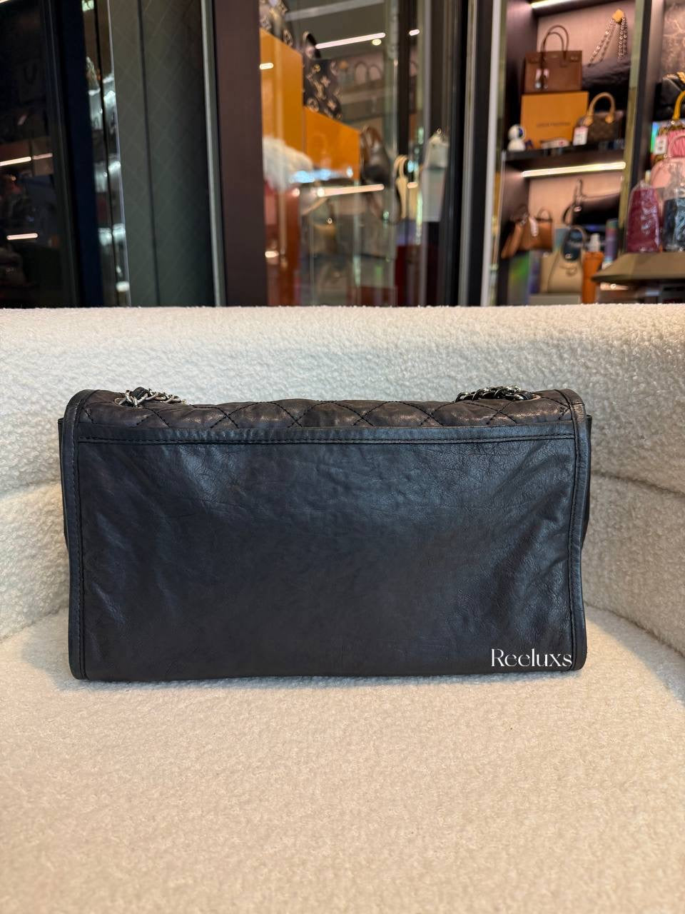 Chanel Black Quilted Calfskin Leather Natural Beauty Large Flap Bag