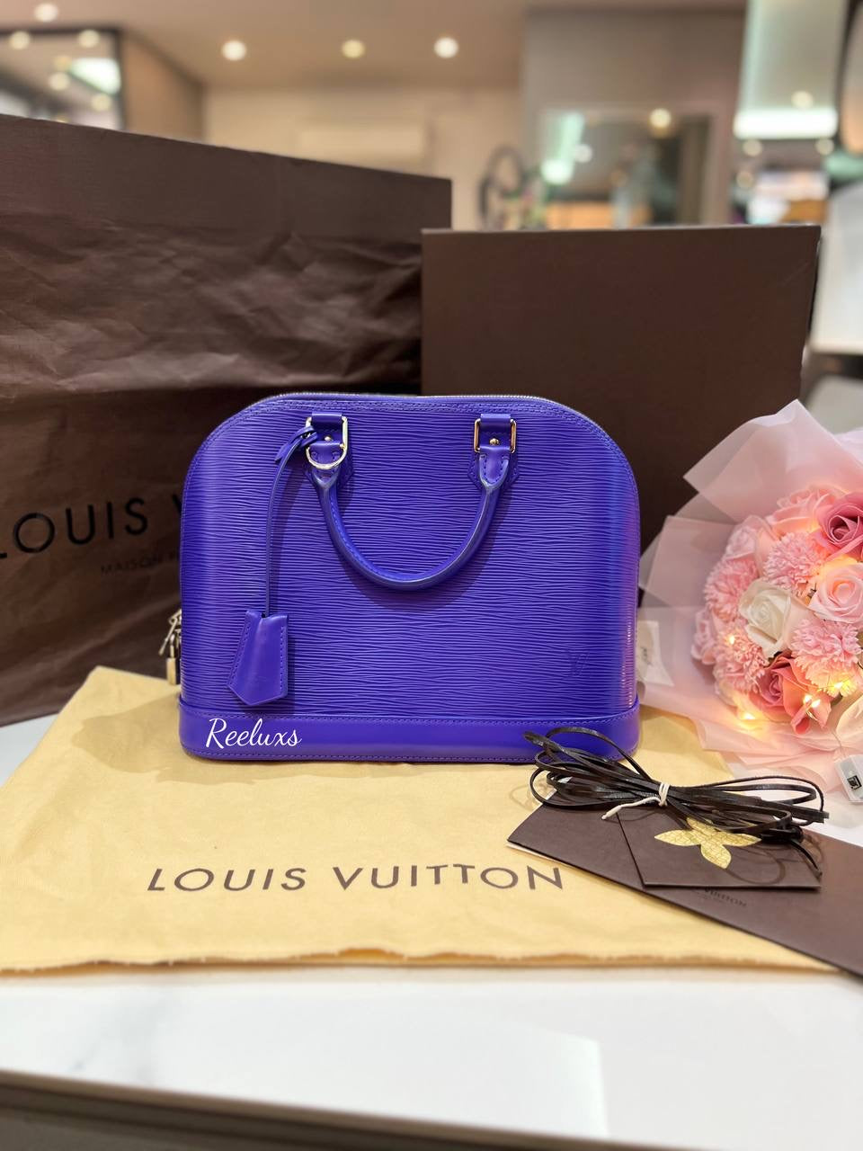 LOUIS VUITTON LV Figue Epi Leather Alma PM  Hand Bag / Shoulder Bag