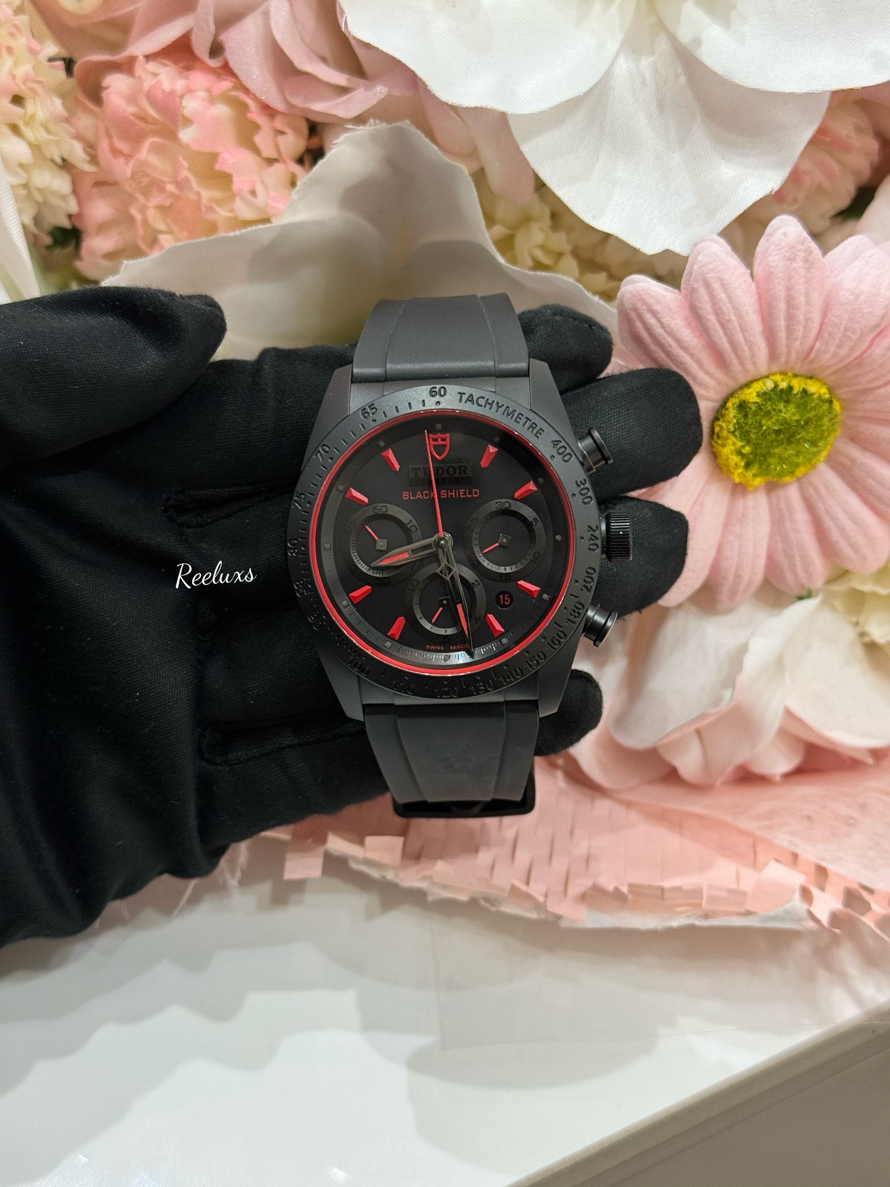 TUDOR Fastrider Black Shield Black Dial Black Rubber Men's Watch