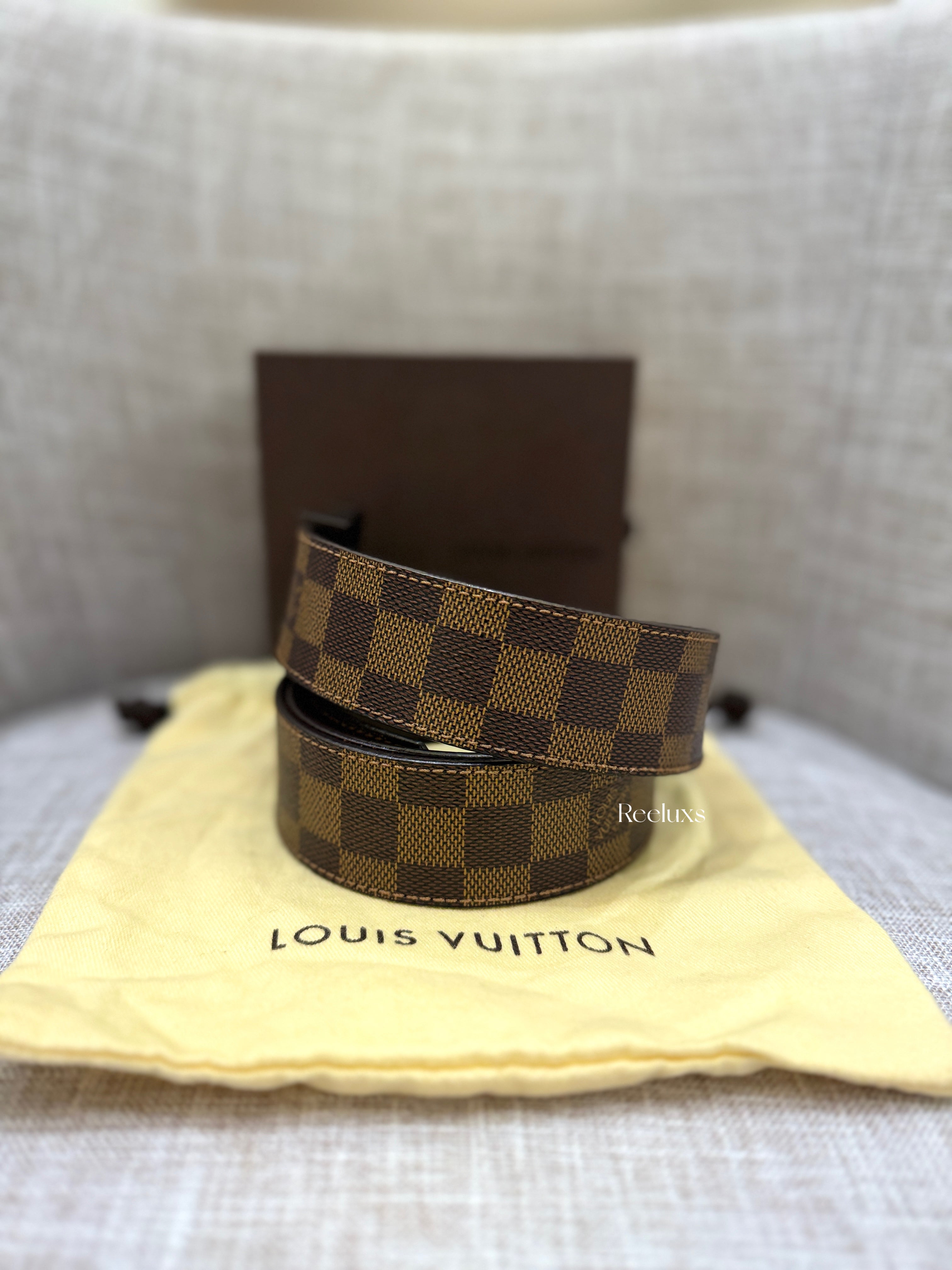 LOUIS VUITTON Damier Ebene Canvas Initiales 40 MM Belt