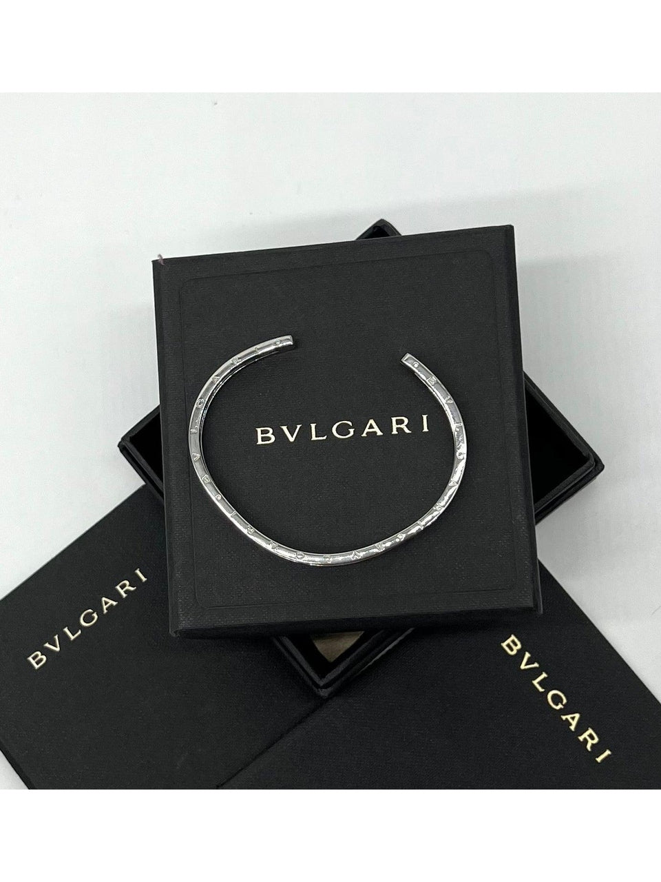 Bvlgari B.Zero1 18kt Pink Gold and Steel Cuff Bracelet - Reeluxs 