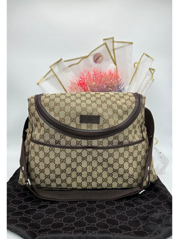 GUCCI Monogram Diaper Bag - Reeluxs 