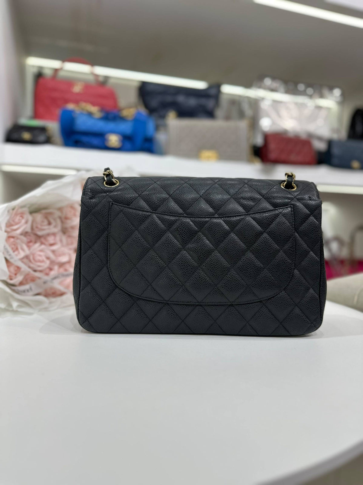 CHANEL Classic Flap Jumbo Black Caviar