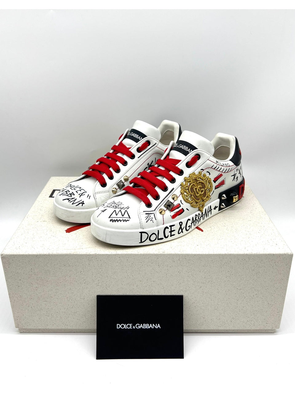 DOLCE & GABBANA
Portofino Leather Sneaker Shoe Size 6 - Reeluxs 