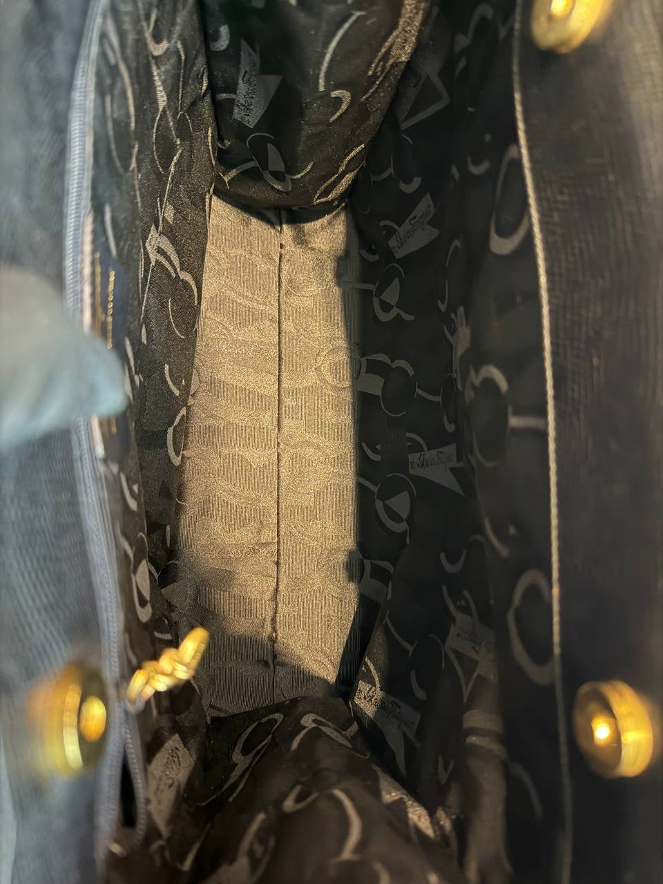 Salvatore Ferragamo Black Leather Vara Tote bag