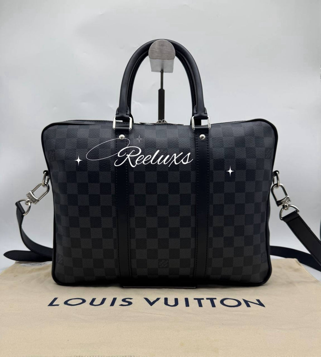 LOUIS VUITTON LV Damier Graphite Porte Documents Voyage Shoulder Bag