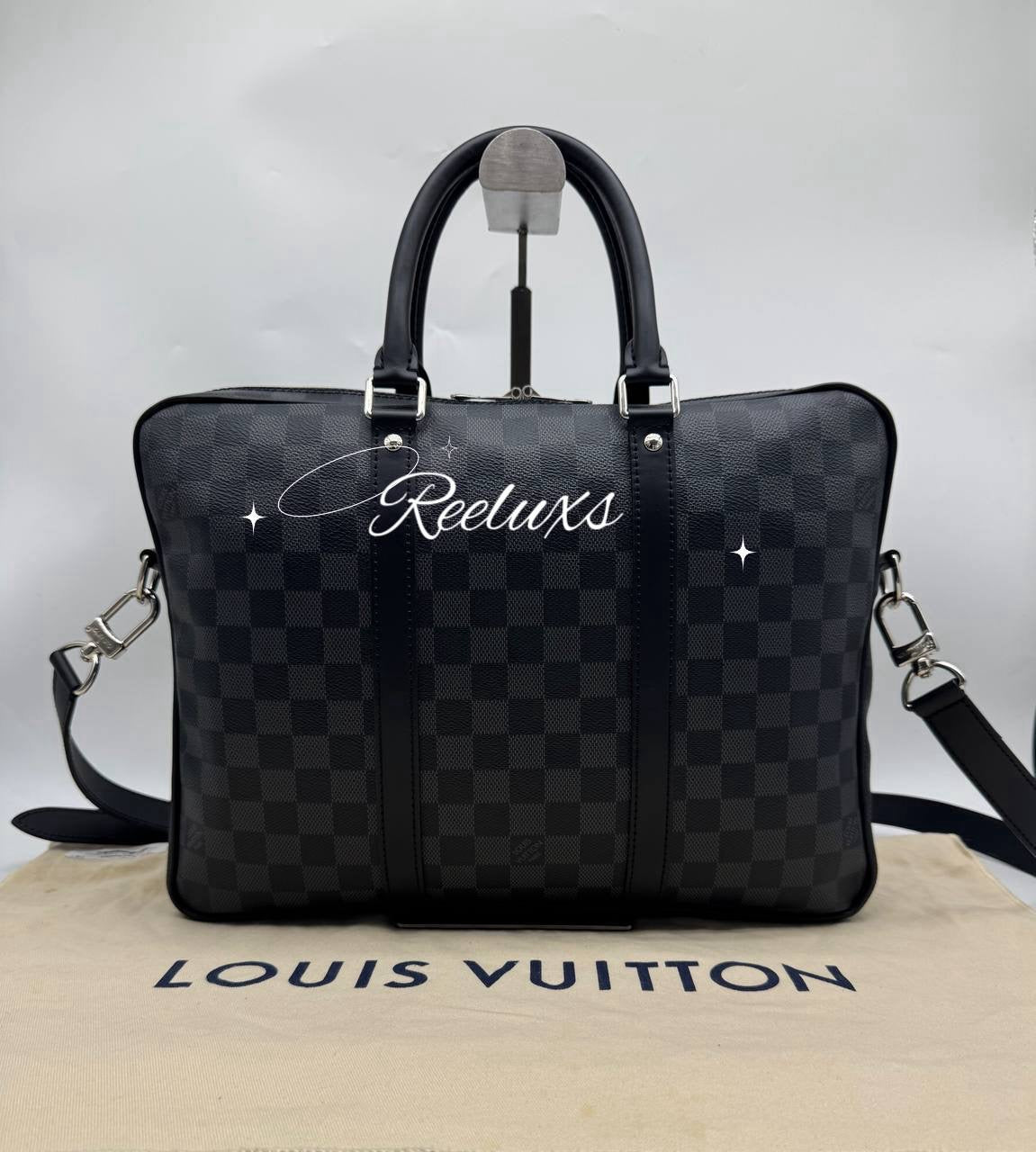 LOUIS VUITTON LV Damier Graphite Porte Documents Voyage Shoulder Bag