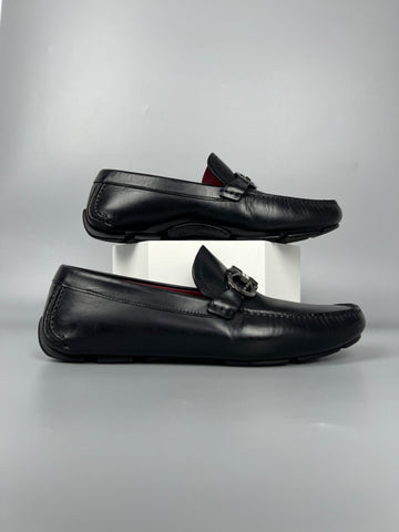 FERRAGAMO Leather Black Shoes For Men Size 8 - Reeluxs 