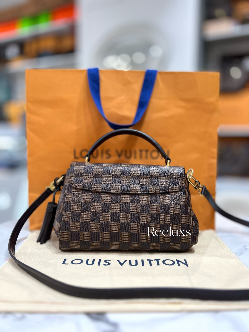 LOUIS VUTTON LV Damier Ebene Croisette Handbag