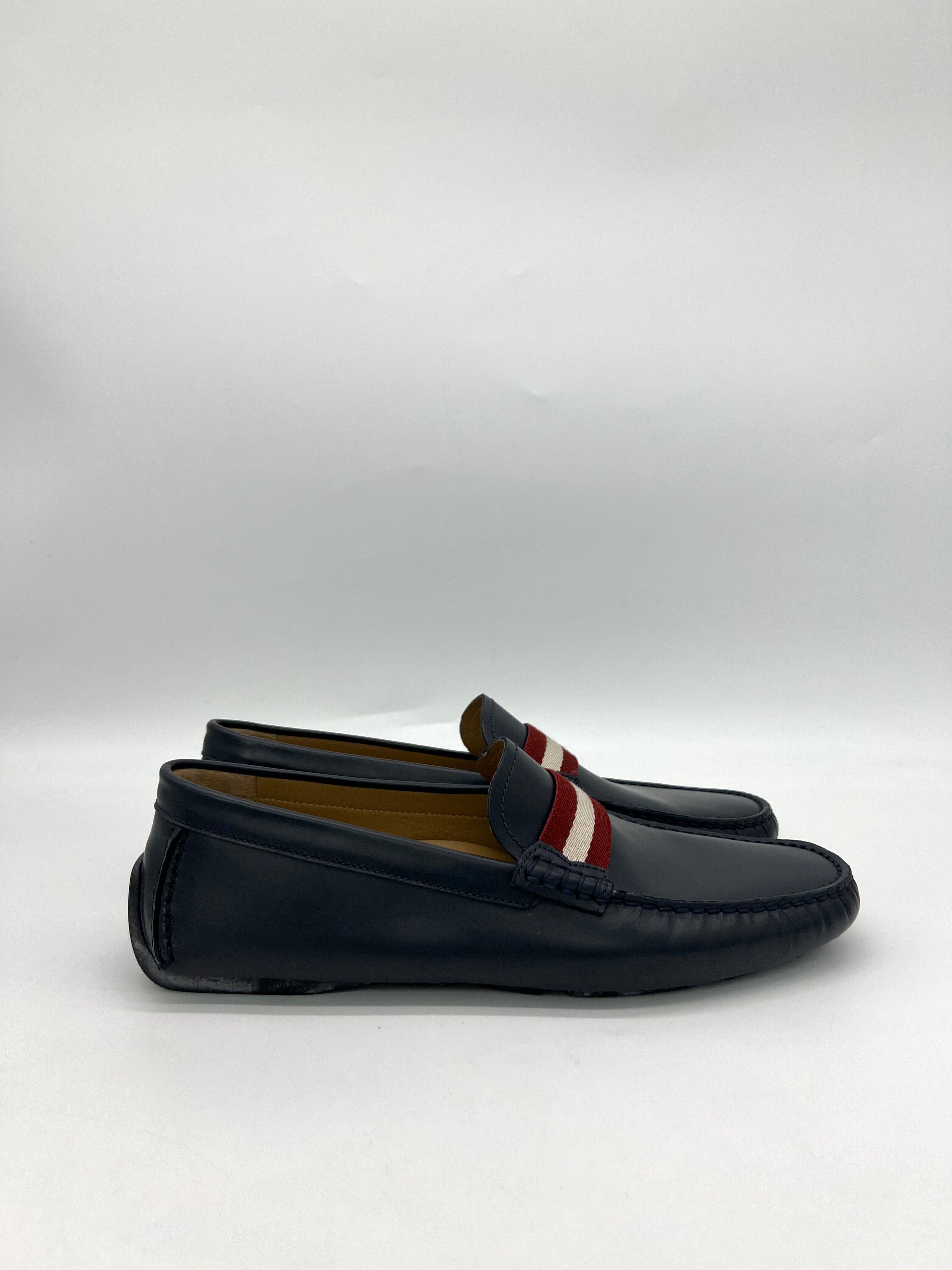 BALLY Leather Drivers In Blue - Reeluxs 