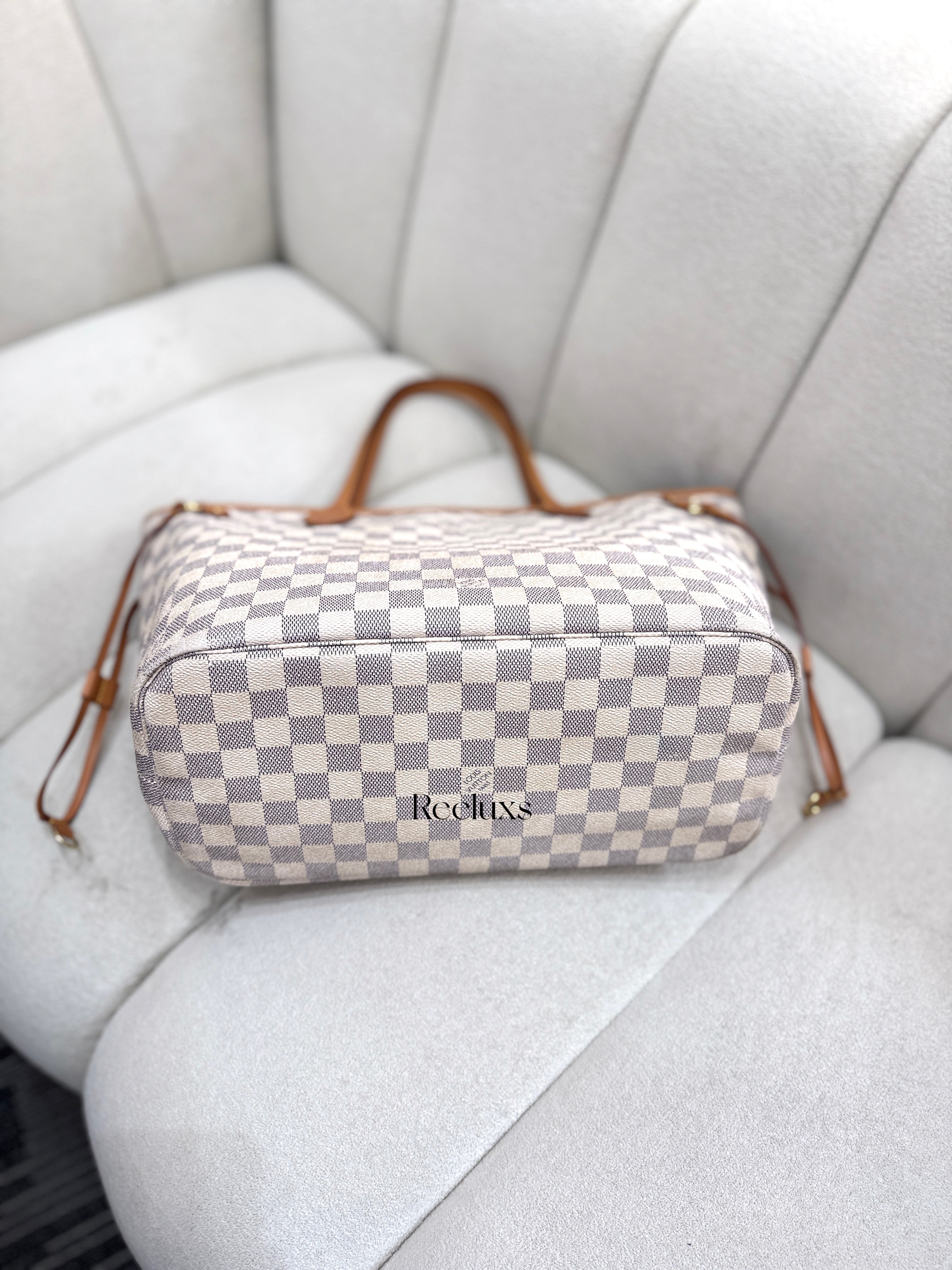LOUIS VUITTON LV Neverfull MM Damier Azur Tote Handbag